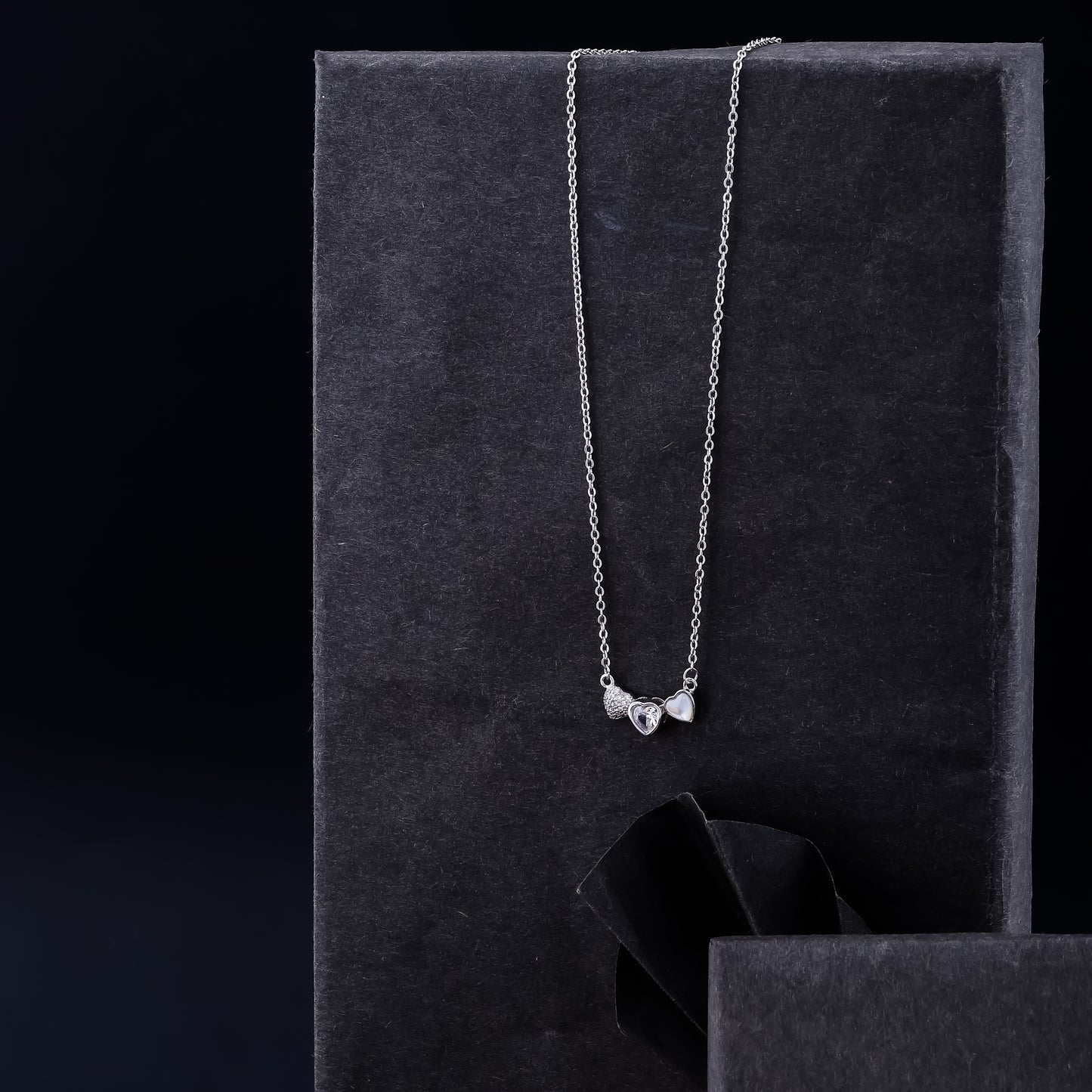 TRINITY HEART CHARM NECKLACE