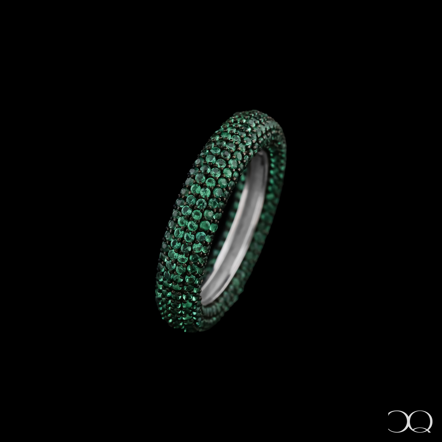 EMERALD GLOW PAVÉ ETERNITY RING