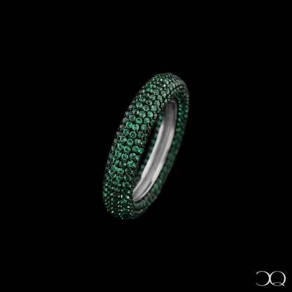 EMERALD GLOW PAVÉ ETERNITY RING