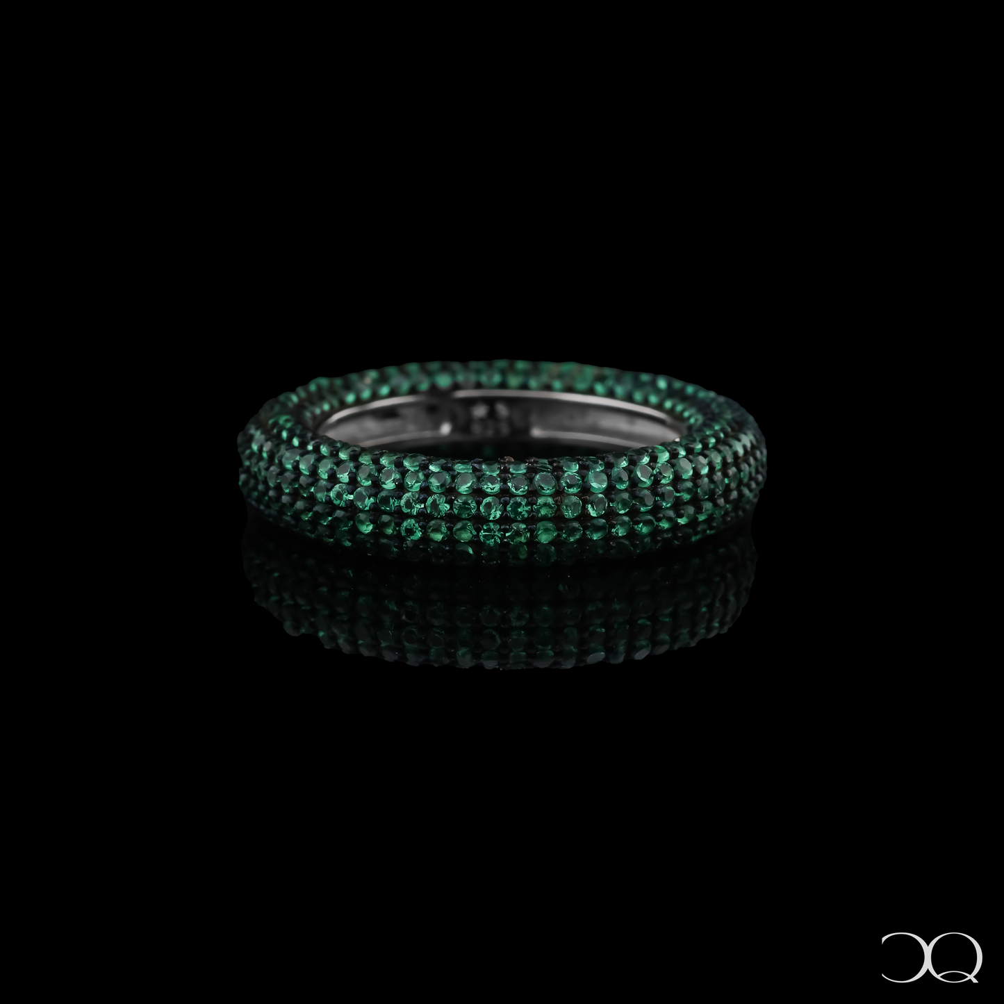 EMERALD GLOW PAVÉ ETERNITY RING