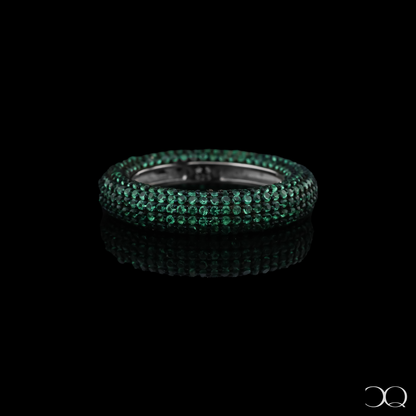 EMERALD GLOW PAVÉ ETERNITY RING