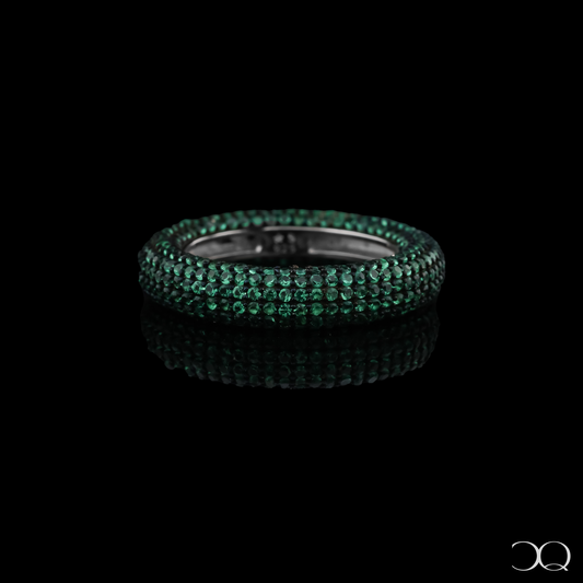 EMERALD GLOW PAVÉ ETERNITY RING