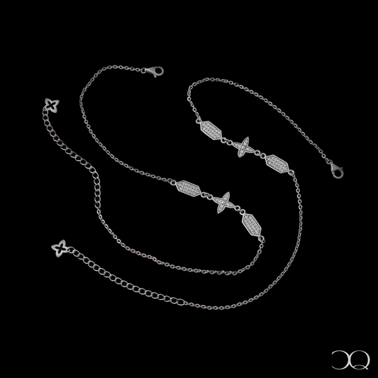 LUXE GEO CHARM ANKLET SET