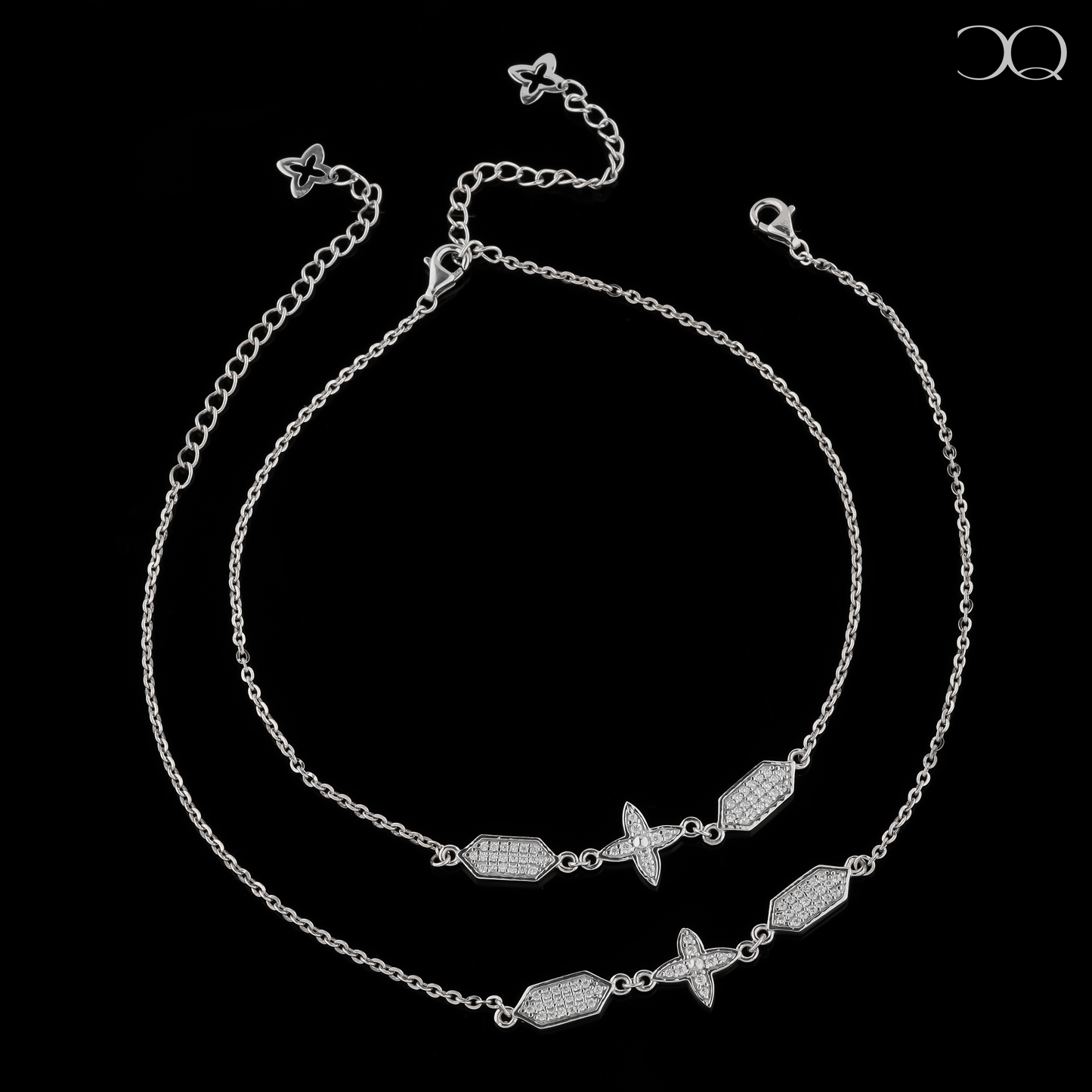 LUXE GEO CHARM ANKLET SET
