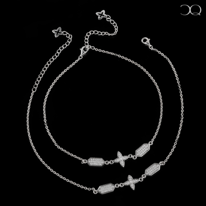 LUXE GEO CHARM ANKLET SET