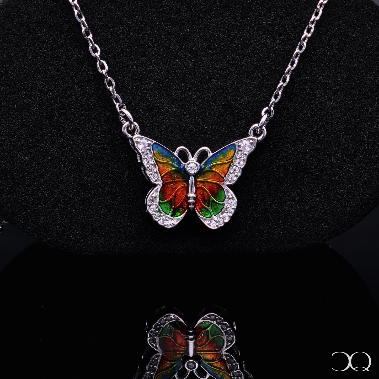AURORA ENAMEL BUTTERFLY NECKLACE