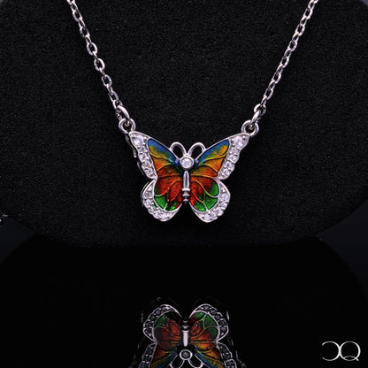 AURORA ENAMEL BUTTERFLY NECKLACE