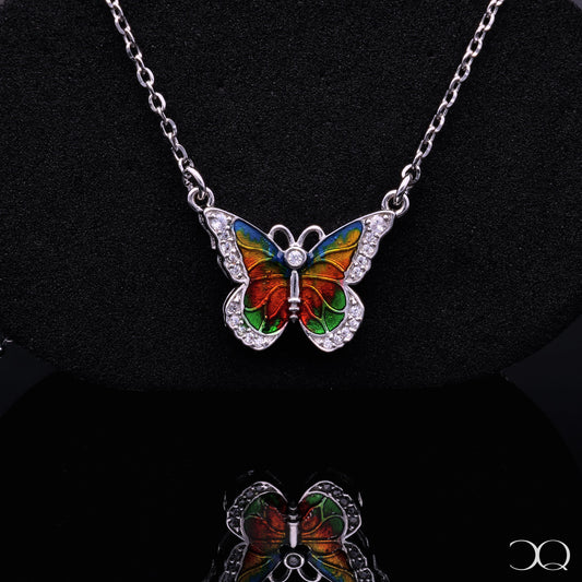 AURORA ENAMEL BUTTERFLY NECKLACE