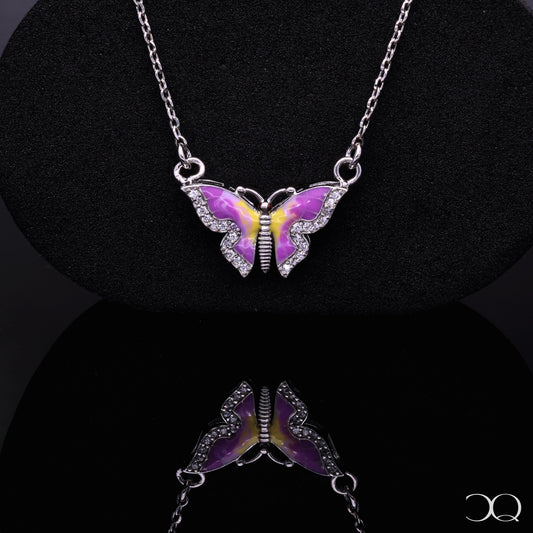 SERAPHINA BLUSH BUTTERFLY NECKLACE