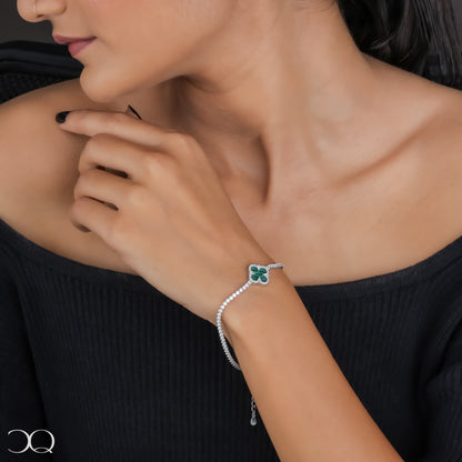 EMERALD CLOVER TENNIS BRACELET