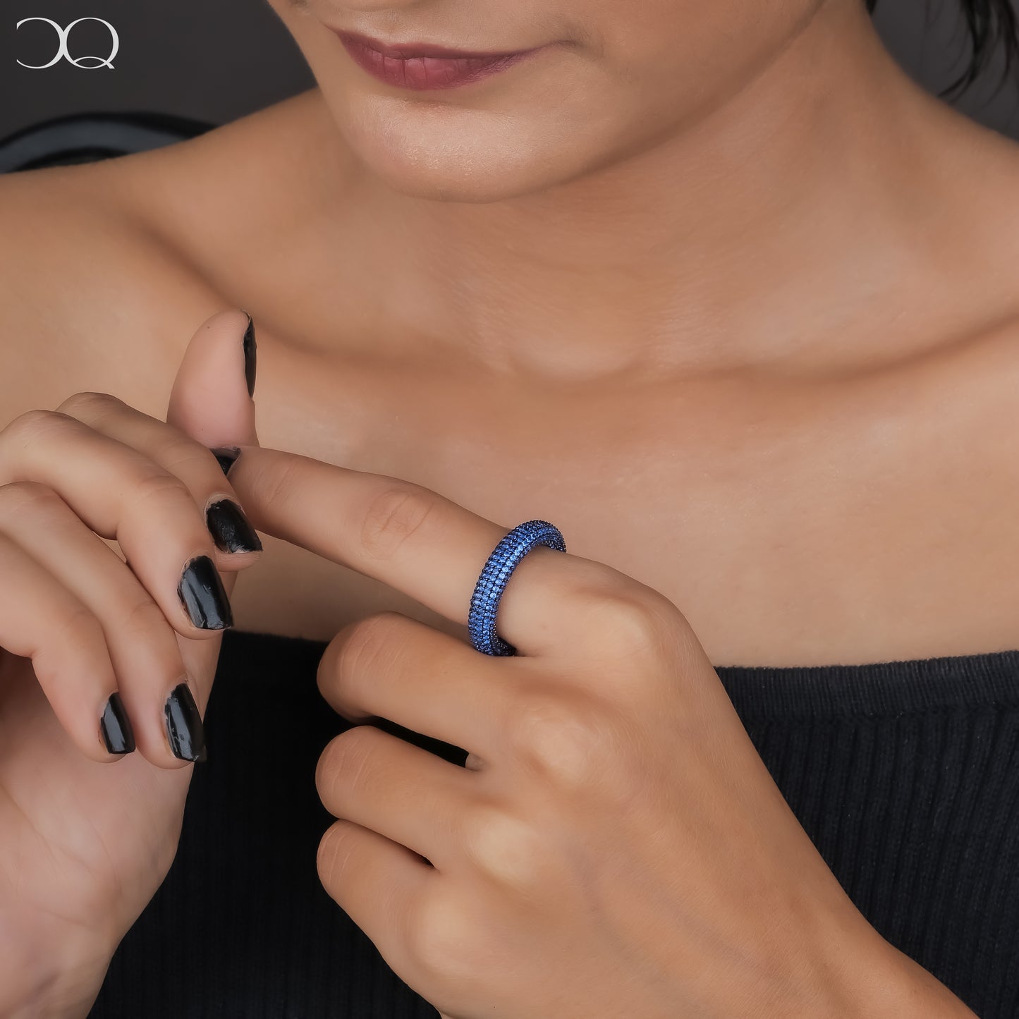 MIDNIGHT BLUE PAVÉ ETERNITY RING