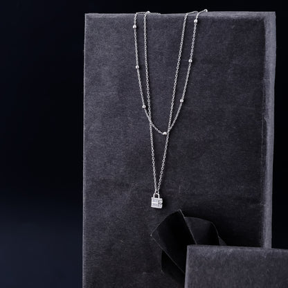 LOCK IN LUXE DOUBLE LAYER CHAIN PENDANT