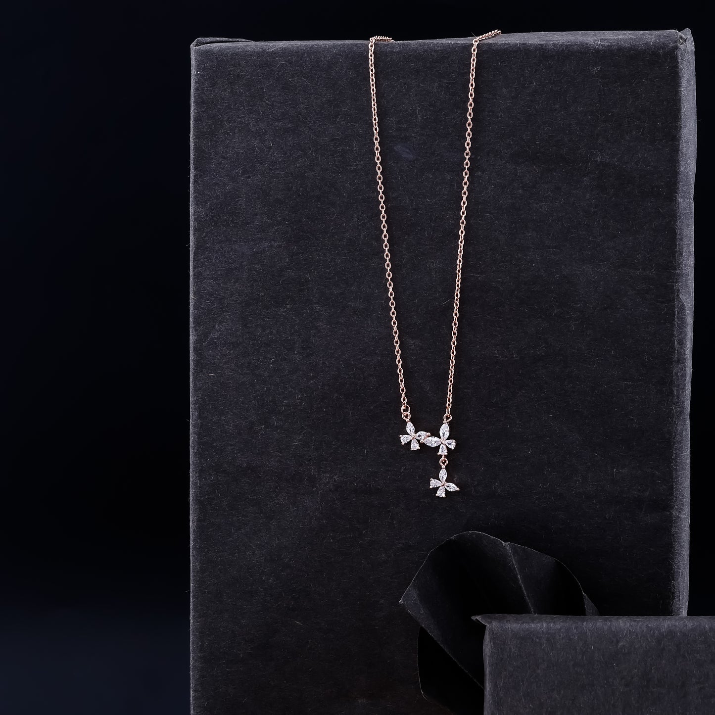 ROSE GOLD BLOSSOM DROP NECKLACE