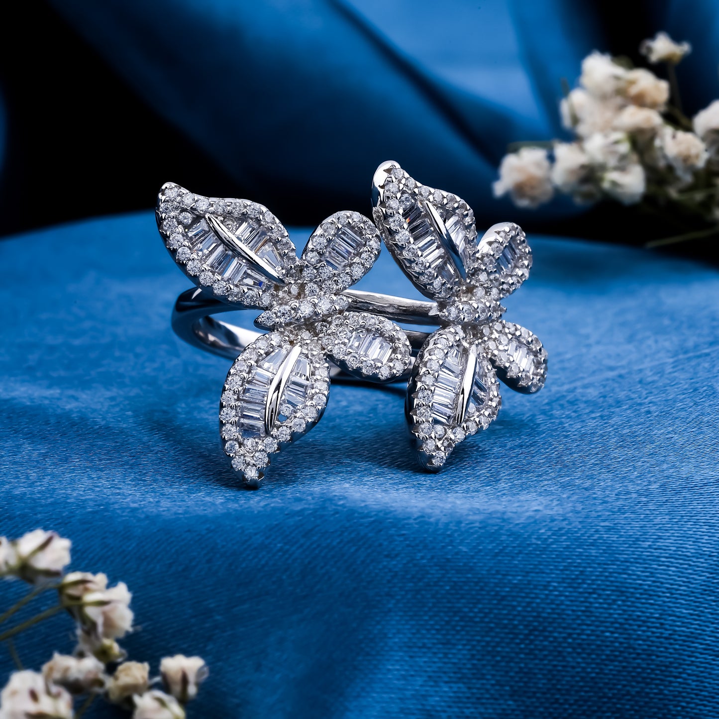 BLOOMING GRACE TWIN FLOWER RING