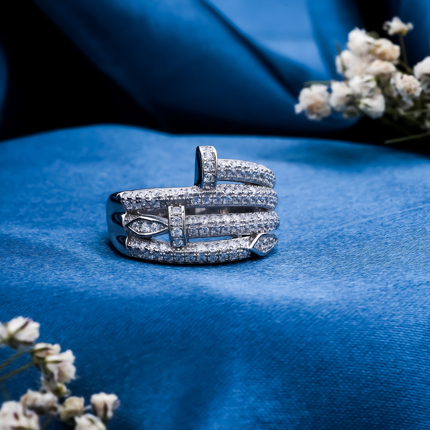 CELESTE SPIRAL PAVÉ RING