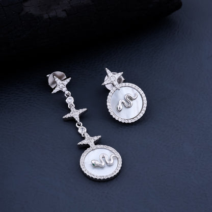 CELESTIAL SERPENT MOTHER-OF-PEARL EARRINGS