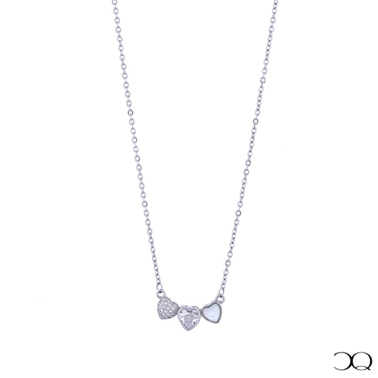 TRINITY HEART CHARM NECKLACE