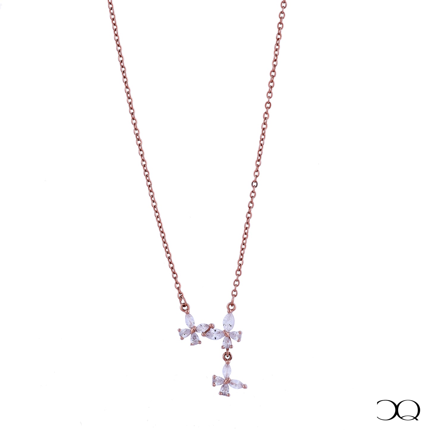 ROSE GOLD BLOSSOM DROP NECKLACE