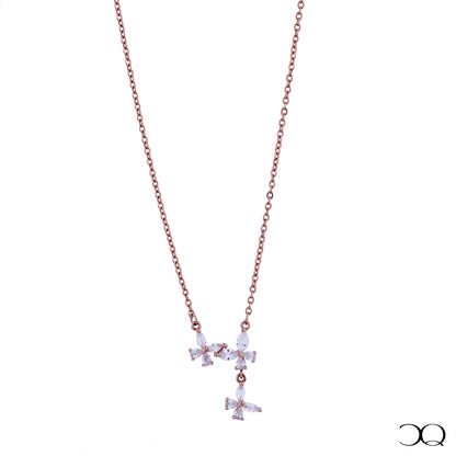 ROSE GOLD BLOSSOM DROP NECKLACE