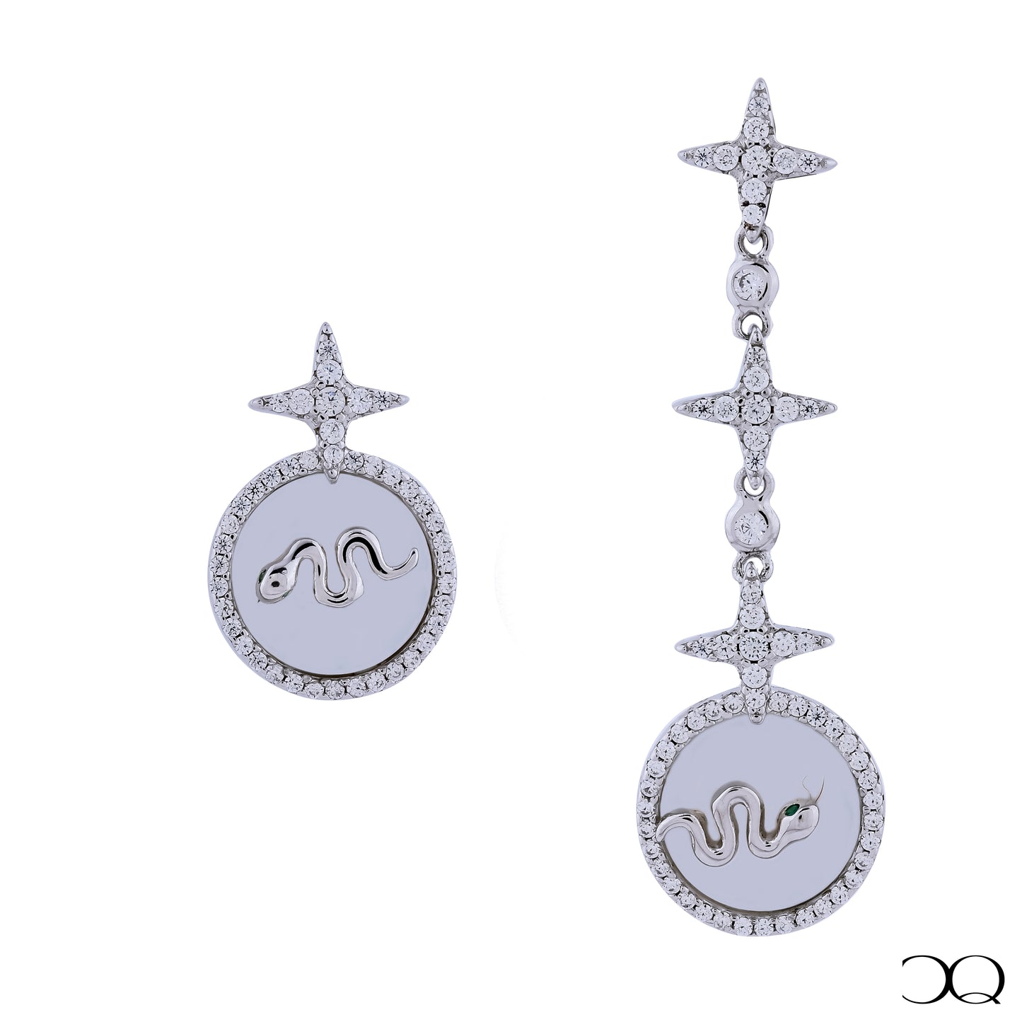 CELESTIAL SERPENT MOTHER-OF-PEARL EARRINGS